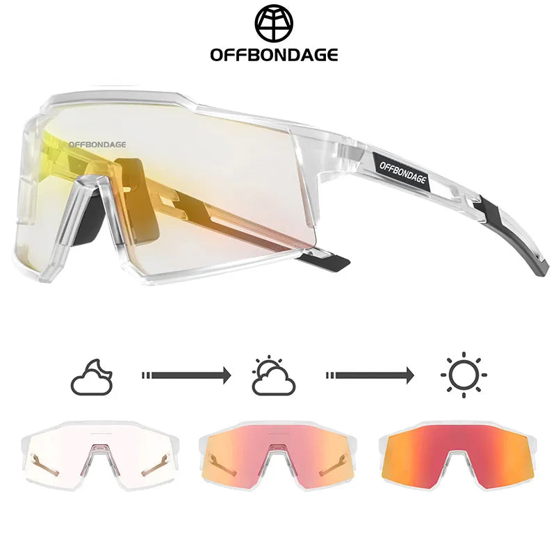 OFFBONDAGE Cycling Glasses Polarized Sunglasses Bicycle Goggles  Sports With Myopia Frame UV Protection Cycling Eyewear Flexible-WAYBIKER
