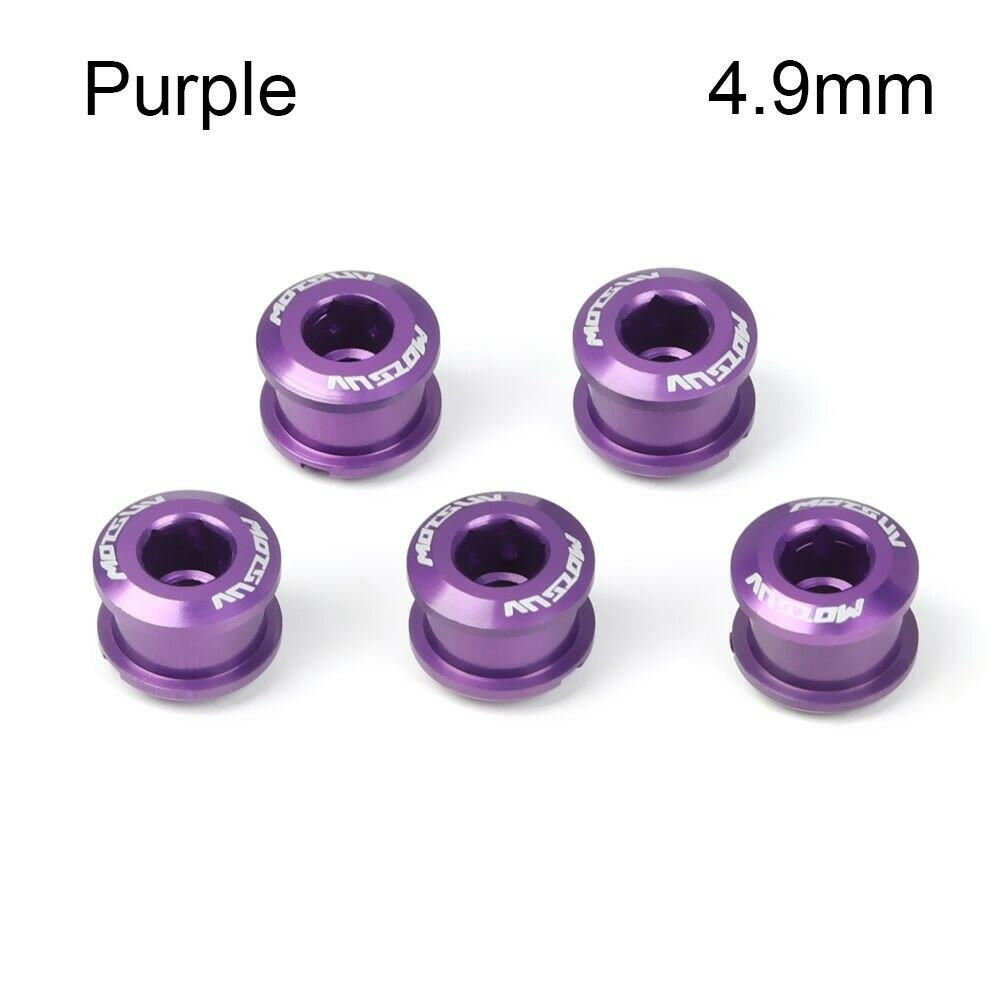5Pcs MTB Bicycle Chainwheel Screws Cycling Chainring Wheel Bolt Alloy 7075 4.9mm/6.4mm Road Bike Disc Screws for Crankset Parts-WAYBIKER