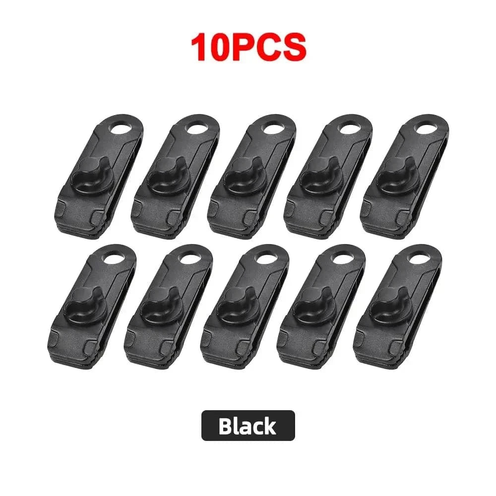 10PC Awning Clamp Tarp Clips Heavy Duty Lock Grip Tent Fasteners Clips Pool Awning Bungee Cord Car Tighten for Outdoor Camping-WAYBIKER
