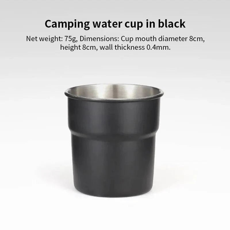 Beer Wine Cups Stackable Camping Cup Drinking Cup Stainless Steel Camping Mug with Storage Bag for Indoor Outdoor Travel-WAYBIKER