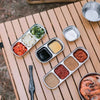 304 Stainless Steel Camping Seasoning Plate Tray Sauce Dish Spice Plates Pepper Roast Meat Sauce Dishes Bowl BBQ Tableware-WAYBIKER
