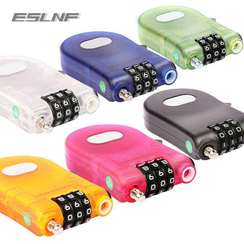ESLNF Bicycle Steel Cable Code Lock Suitcase Retractable Combination Lock Wire Rope Lock Luggage Lock Cycling Helmet Lock-WAYBIKER