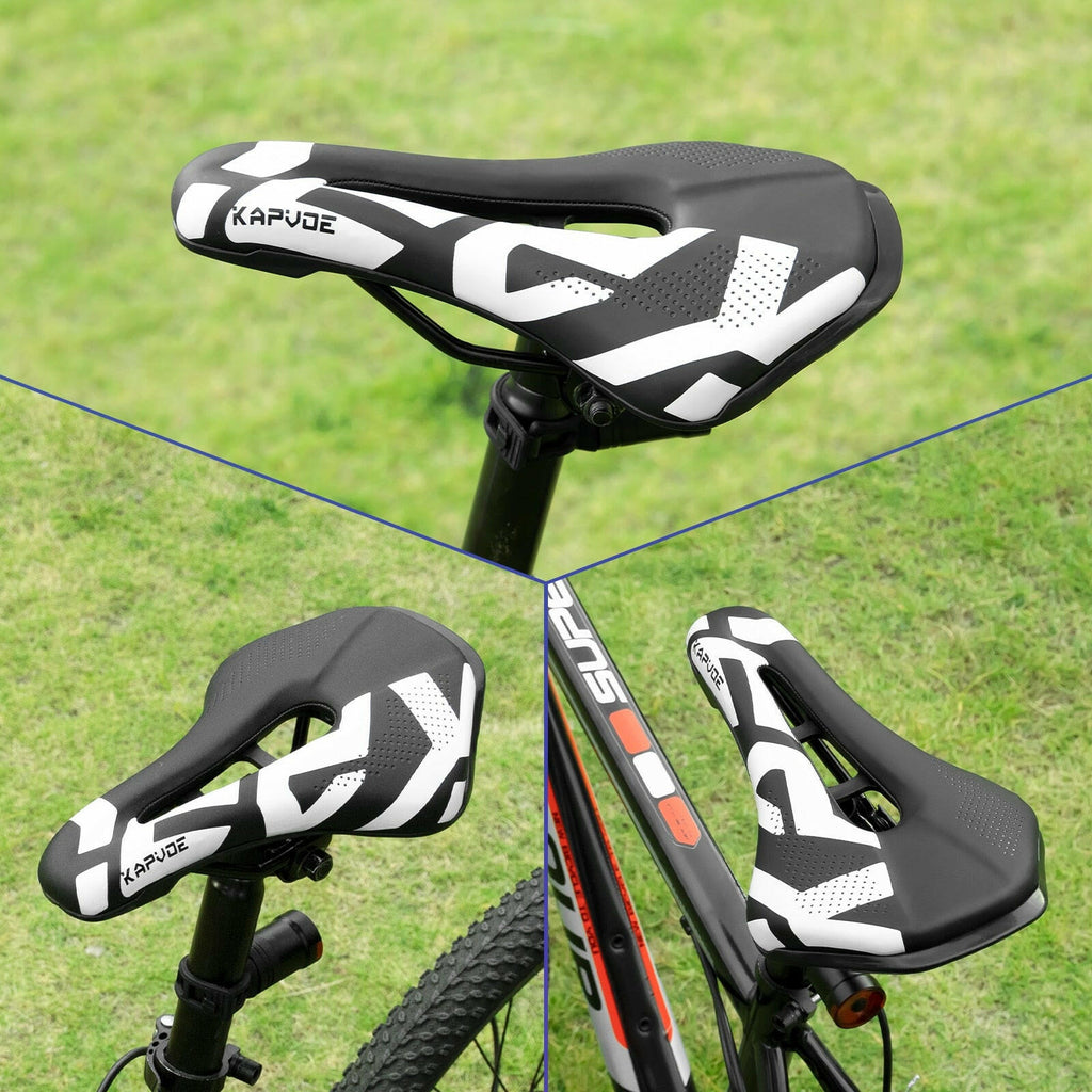 Kapvoe Bicycle Saddle MTB Bike Saddle PU Leather Men Bicycle Seat Bicycle Accessory Saddle Woman Bicycle Saddle Butt Cushion-WAYBIKER
