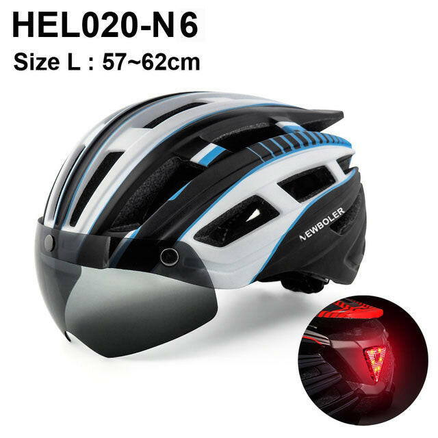 NEWBOLER Cycling Helmet Man Women LED Light Helmet Road Mountain Bike Helmet Lens For Riding Bicycle Sports Skateboard Scooter-WAYBIKER