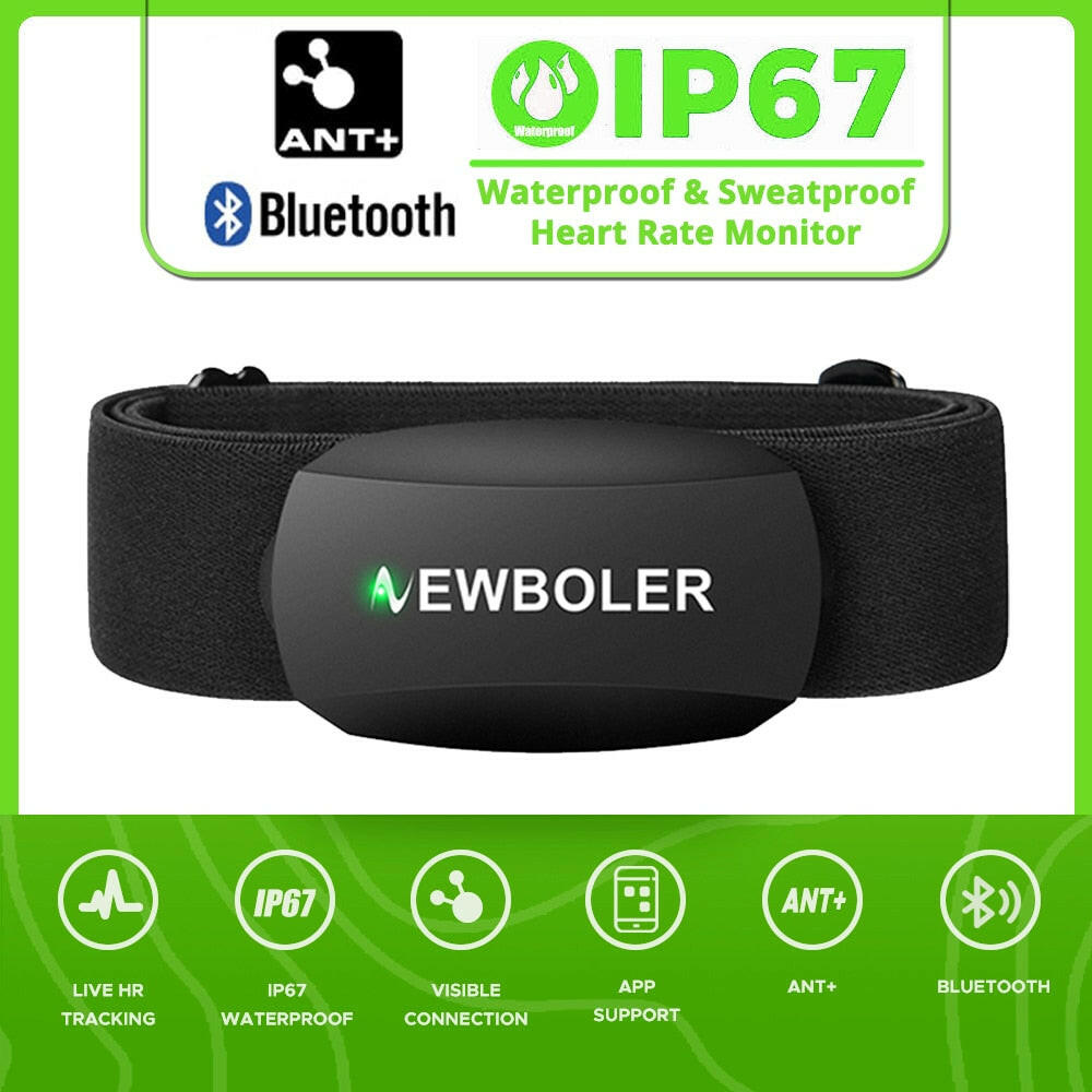 NEWBOLER Heart Rate Sensor Dual Mode ANT Bluetooth With Chest Strap Cycling Computer for Wahoo Garmin Zwift Sports Monitor-WAYBIKER