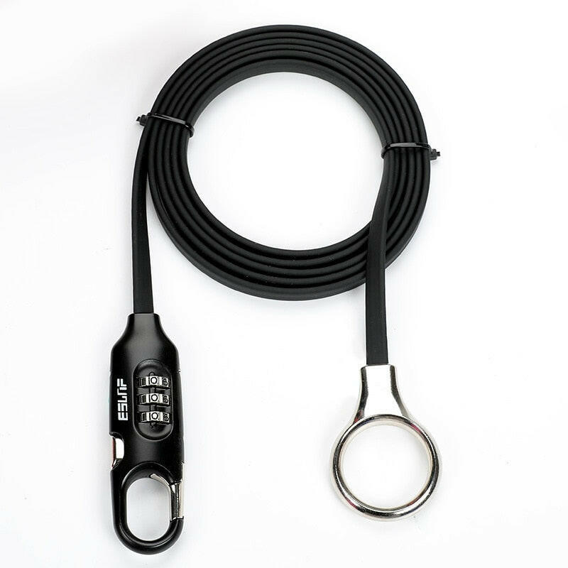ESLNF Lengthened 1.8 M Anti Theft Bike Lock Steel Wire Safe Bicycle Lock quality MTB Road Bicycle Lock Bicycle Accessories-WAYBIKER