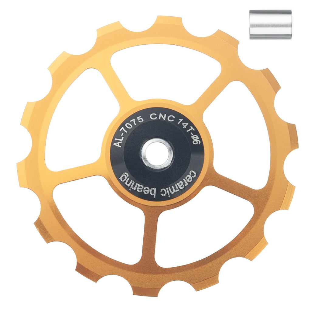 SENSAH MTB Bicycle Rear Derailleur Jockey Wheel Ceramic Bearing Pulley AL7075 CNC Road Bike Guide Roller Idler 11/12/13/14/15T-WAYBIKER