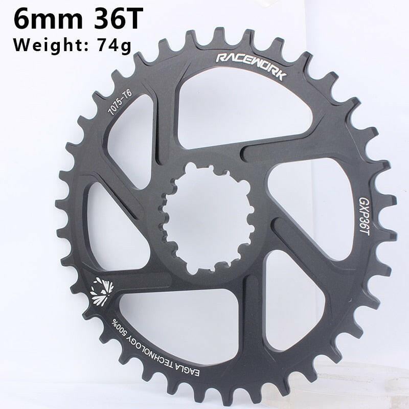 RACEWORK MTB GXP Bicycle Chainring 3/6mm Offset 32/34/36/38T Mountain Bike Chainwheel For 10 11 12 Speed GXP Direct Mount Crank-WAYBIKER