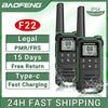 2Pcs Baofeng F22 PMR446 FRS Mini Walkie Talkie Licence-free Portable VOX Type-C Charger Long Range 2-Way Radio for Camping Hotel-WAYBIKER