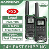 2Pcs Baofeng F22 PMR446 FRS Mini Walkie Talkie Licence-free Portable VOX Type-C Charger Long Range 2-Way Radio for Camping Hotel