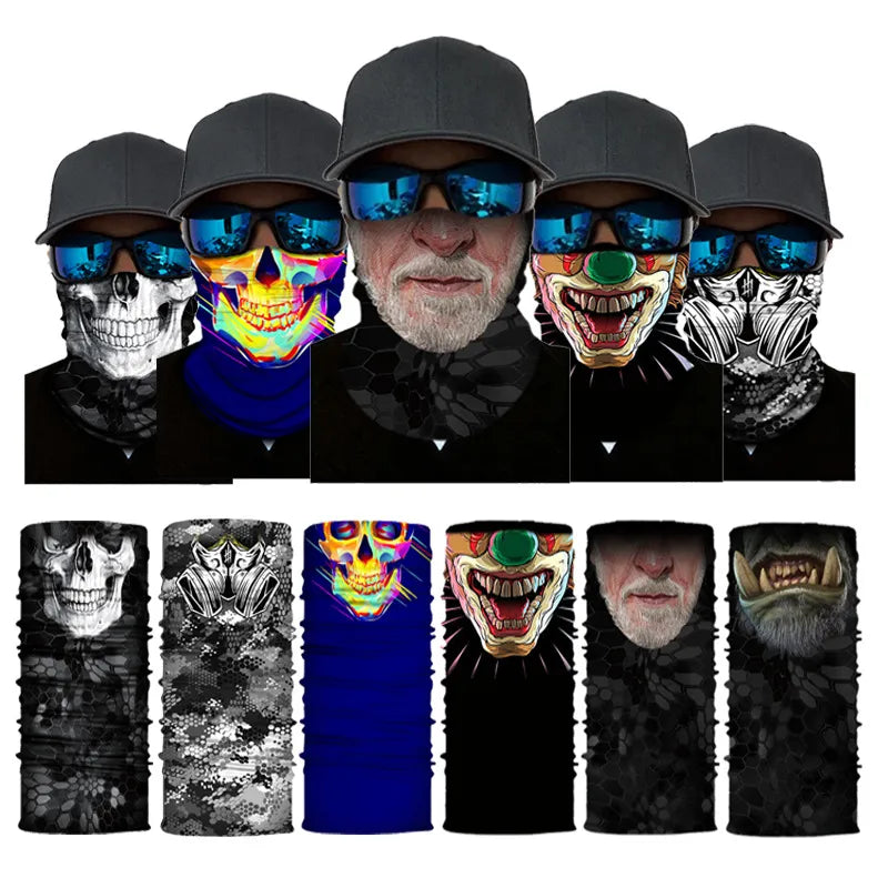 New Fashion Dragon Bicycle Motorcycle Bandana Scarf Tube Scarf Gift for Baby Multifunctional Seamless Tubular Scarf 1-WAYBIKER