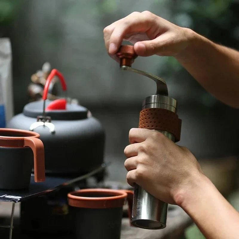 ALOCS  CW-K17 Portable Hand Crank Travel Manual Coffee Grinder Maker Conical Burr Mill With Adjustable Setting Outdoor Camping-WAYBIKER