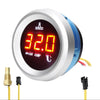 52mm Water Temperature Gauge Car Digital Meter LED Display 9-36V with Temperature Sensor Alarm Function-WAYBIKER