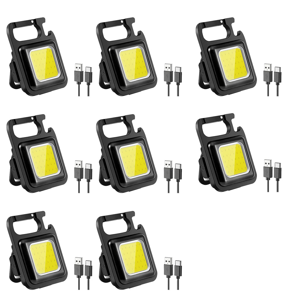 COB Multifunctional Portable Mini Keychain Light Rechargeable USB Interface LED Work Light Emergency Outdoor Camping Light-WAYBIKER