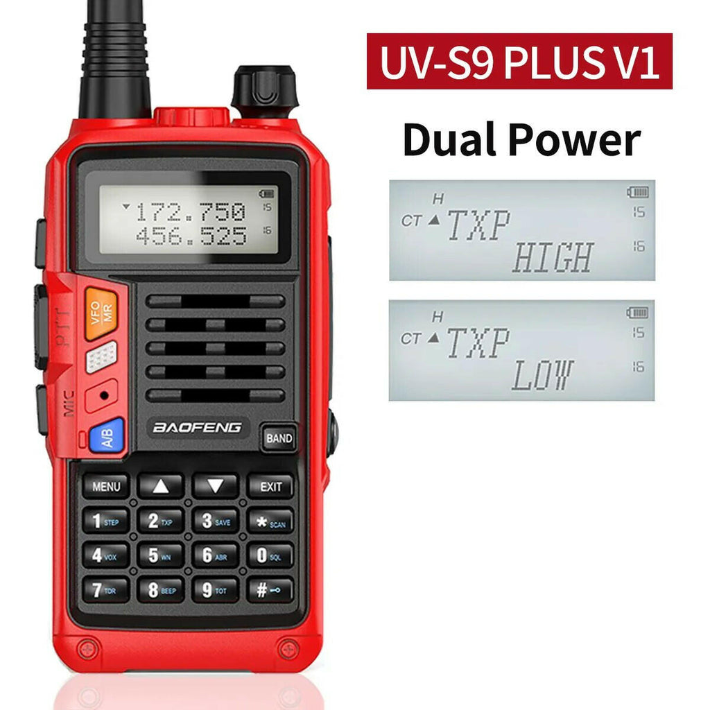 BAOFENG UV-S9 Plus V1 V2 Powerful Handheld UHF VHF Dual Band 16 KM Long Range Waterproof Walkie Talkie Ham UV-5R Two Way Radio
