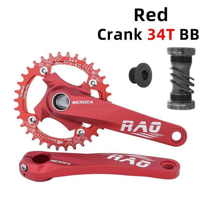 MEROCA Bicycle Crankset 170mm Forging Crank Narrow Wide teeth 104BCD Chainring 32/34/36/38T Chain Wheel For MTB bike crankset-WAYBIKER