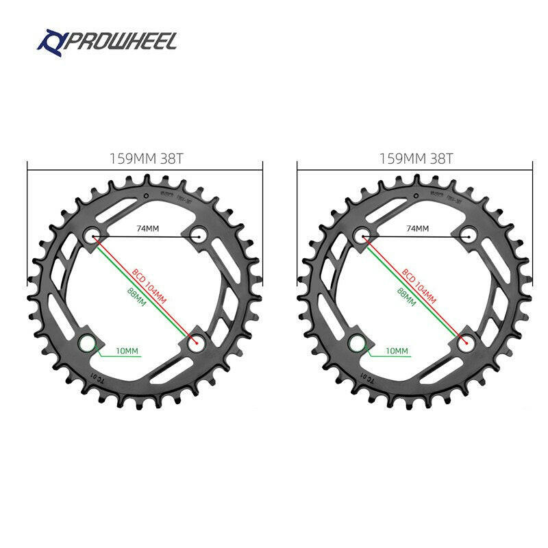 PROWHEEL 32T 34T 36T 38T 40T Mountain Bicycle Narrow Wide Chainring Chain Wheel 104BCD MTB Bike Sprocket Tooth Plate Crank Parts-WAYBIKER
