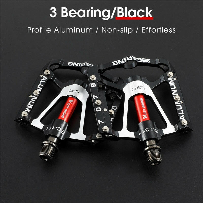 WEST BIKING Bicycle Pedals Ultralight Anti-slip CNC BMX MTB Road Bike Pedal Cycling Sealed Bearing Bike Pedals