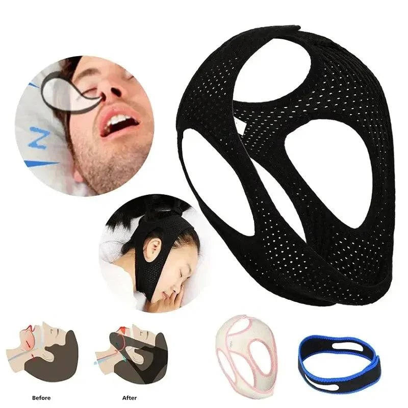 Tcare Anti Snoring Chin Strap Best Stop Snoring Device, Adjustable Snore Reduction Belt Sleep Aids Chin Strips Belt for Unisex-WAYBIKER