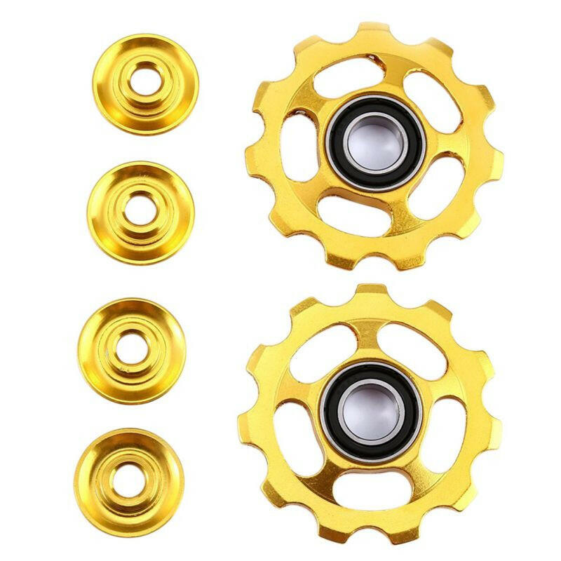 11T Road Bike Ceramic Pulley Rear Derailleur Mountain Bicycle Ceramic Rear Dial Guide Wheel Transmission Aluminum Alloy-WAYBIKER