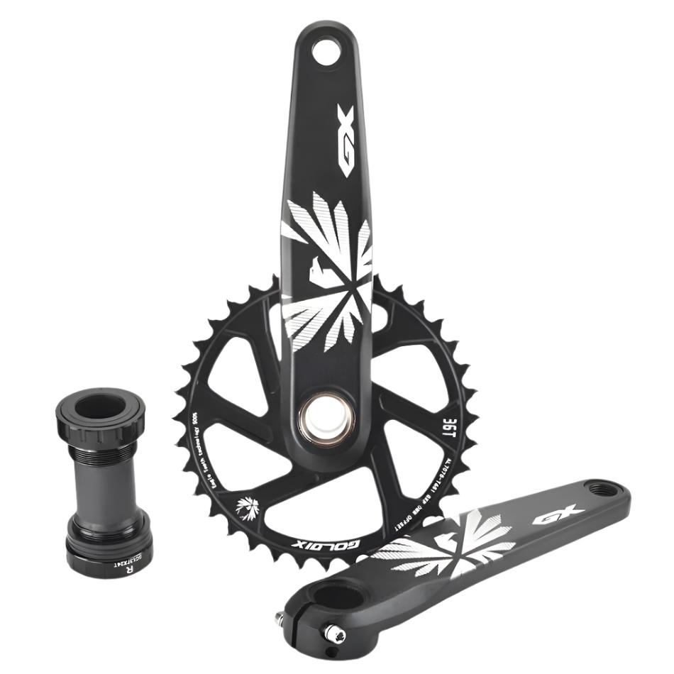 GX Bicycle Crankset GXP MTB Bike Crank Chainring Bike 170mm 175mm Black 0 Degree 30T 32T 34T 36T 38T Aluminum Alloy with Bottom-WAYBIKER