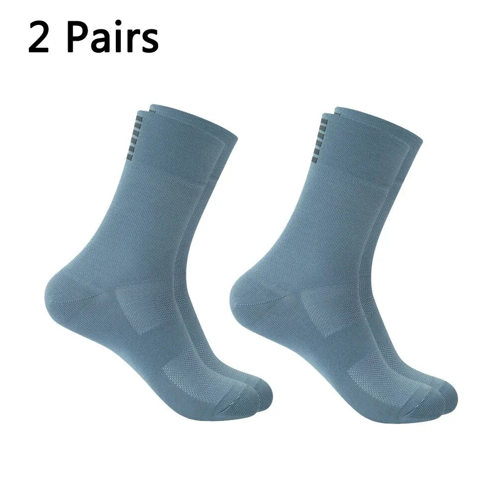 2 Pais High Quality Profession Team Men Women Cycling Socks Bike Socks Breathable Bicycle Socks Outdoor Sportswear Racing Socks-WAYBIKER