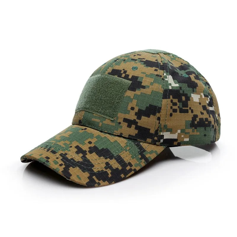 Unisex Outdoor Tactical Military Army Camo Adjustable Baseball Cap Camouflage Men Women Snapback Hat For Cycling Hiking Fishing-WAYBIKER
