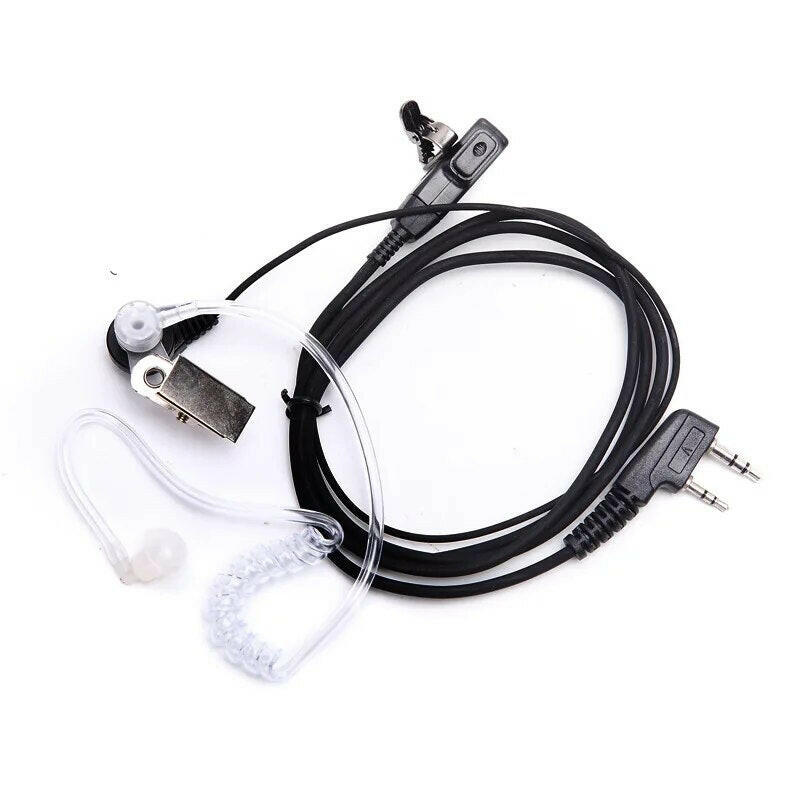 Baofeng Walkie Talkie Earphone Air Acoustic Tube Earpiece Radio 2 Pin PTT Transparent Headset Microphone K Port UV-16 UV-5R UV82-WAYBIKER