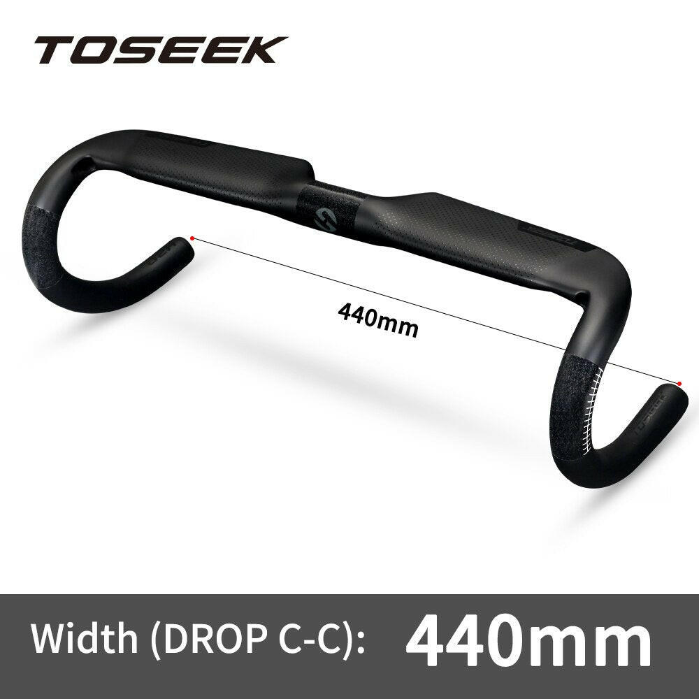 TOSEEK Bike Carbon Road Handlebar TR-3000 UD Matt Bicycle Handle Bar Ultra Light Integrated Handlebars-WAYBIKER