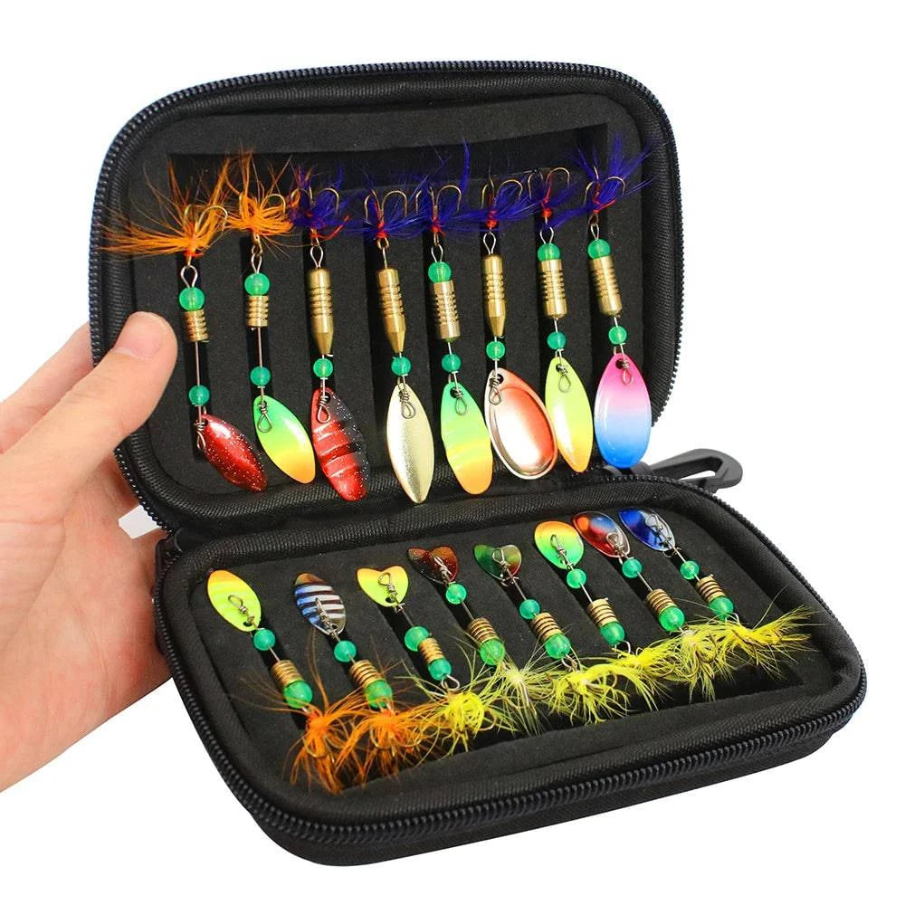 16pcs/20pcs Fishing Spoons Lures Metal Baits Set for Casting Spinner Fishing Bait with Storage Bag Case Outdoor Fishing-WAYBIKER