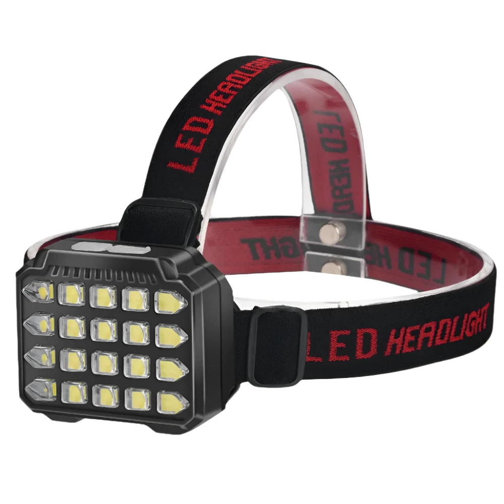 Powerful 20*XHP40 LED Headlamp  Multi-function Flashlight Fishing Light Lamp Camping Head Light Nitecore-WAYBIKER
