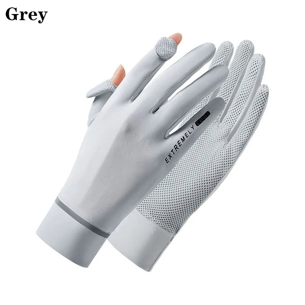 Lady Sunscreen Ice Silk Gloves Female Summer Sun Protection Gloves Fashion Cycling Driving Running Mittens Thin Anti-UV Gloves-WAYBIKER