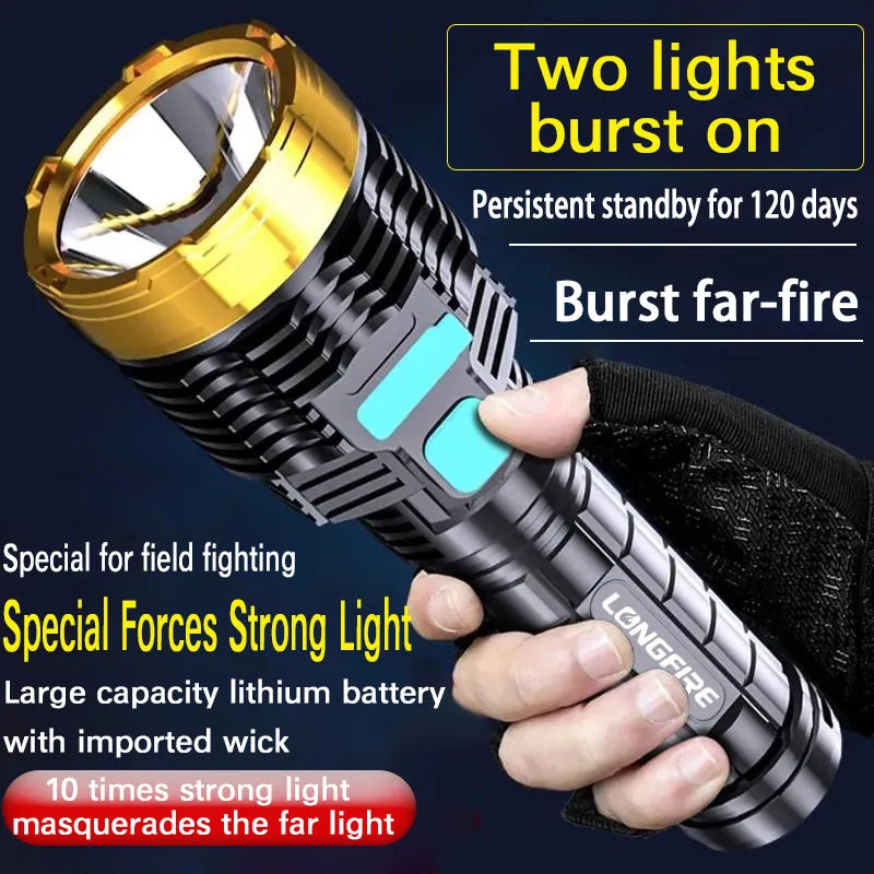 LED Flashlight Mini Portable USB Charging Strong Light Outdoor Camping Bicycle Lamp Emergency Lamp Ultra Bright Lighting light-WAYBIKER