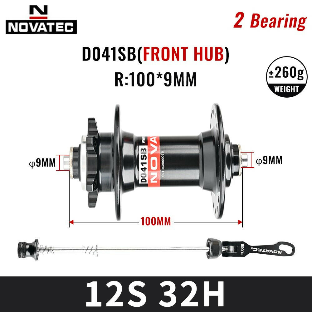 Novatec Bicycle Hubs D041/D442SB MTB Bike Hub CR-MO Steel Freehub Cassette 7 Bearings 12S Micro Spline 12 Speed 32 Holes-WAYBIKER