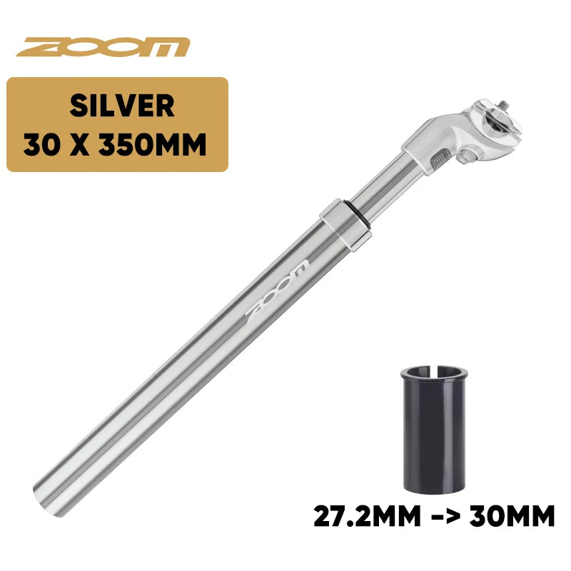 ZOOM Bike Suspension Seatpost 27.2/31.6/28.6/30.4/30.8/33.9mm MTB Suspension Seat Tube 350mm Shock Absorber Seat Post Bike Parts