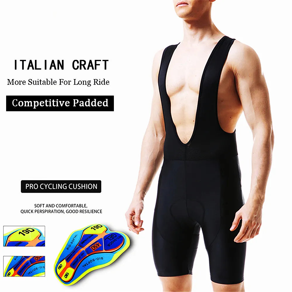 Fualrny Cycling Bibs Shorts Bike Tights Triathlon 19D Gel Padded Pro Lycra Bicycle Shorts Breathable Man Mountain Biking Shorts-WAYBIKER