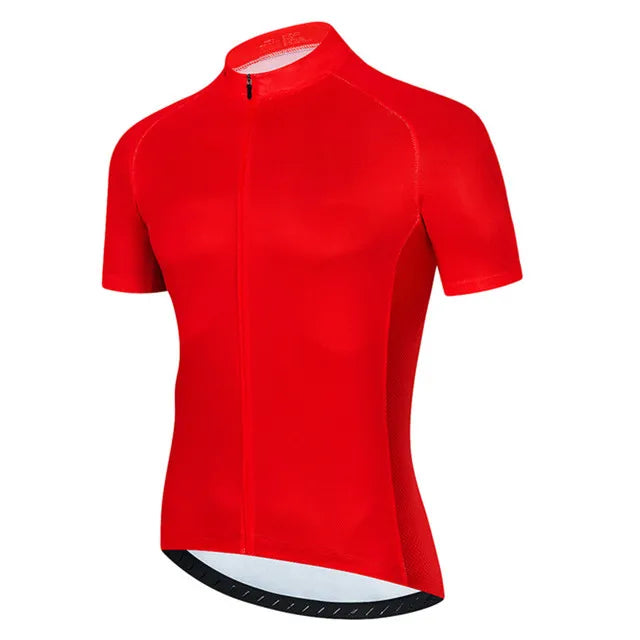 Solid Color Summer Men Short Sleeves Cycling Jersey Polyeste Clothing Quick Dry MTB Bicycle Mallot Ciclismo Shirts Bike Clothes-WAYBIKER