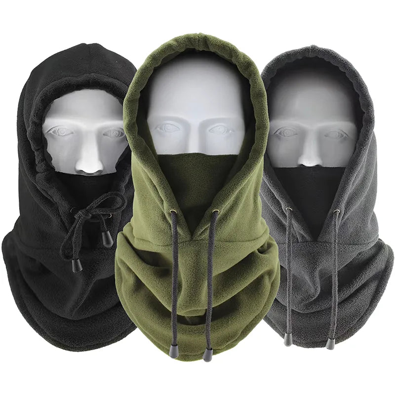 Windproof Hiking Caps Men Warm Fleece Balaclava Face Beanies Ski Bike Motorcycle Cycling Neck Warmer Helmet Hat-WAYBIKER