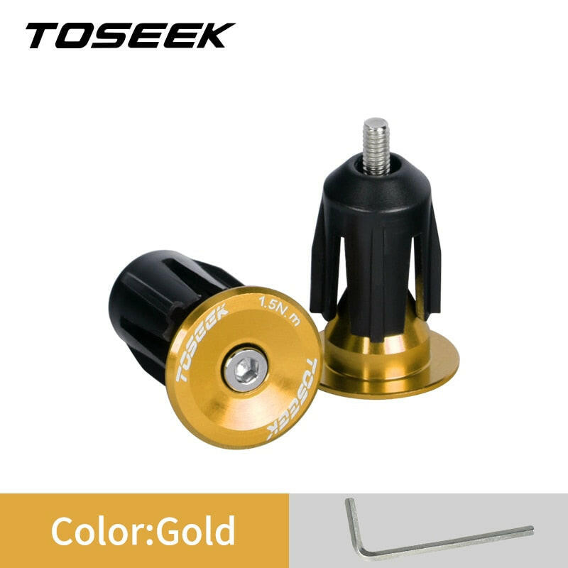 TOSEEK Bicycle Grip Handlebar End Cap Aluminium Alloy Lock MTB Handlebar Grips End Plugs for Bike Handlebar Accessory 1 Pair-WAYBIKER