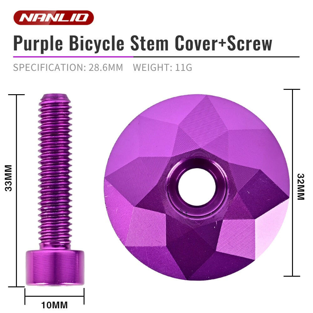 Nanlio 1-1/8" Portable Bicycle headset cover Gasoline Bicycle Cap Bar Headphone Top Cover with Screws for 28.6mm Fork Head Tube-WAYBIKER