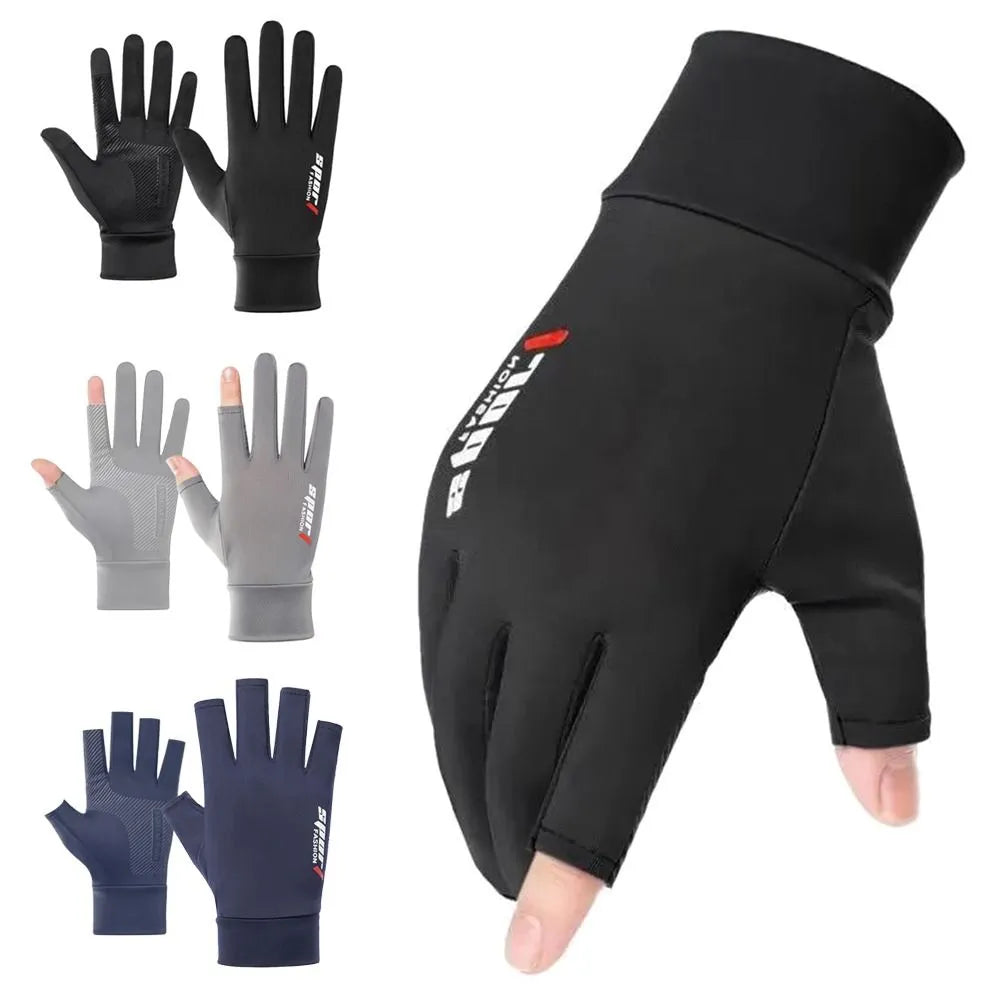 Summer Sun Protection Gloves Touch Screen Thin Gloves Anti-UV Breathable Non Slip Ice Silk Gloves Riding Driving Gloves-WAYBIKER