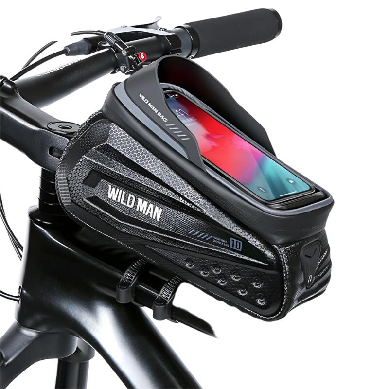 Wild Man Bicycle Bag Frame Rainproof Bike Bag Phone Case 6.8inch Touch Screen Cycling Bag Tube 1.2L Mtb Accessories-WAYBIKER