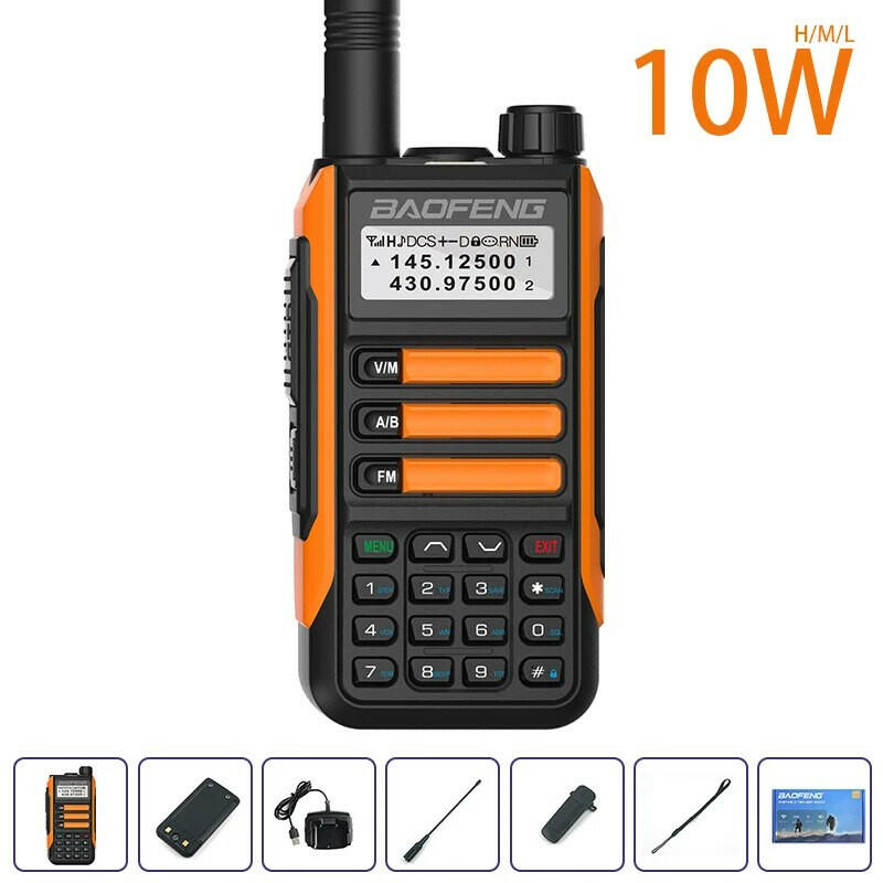 Baofeng UV-16 Plus Walkie Talkies Long Range 10KM Waterproof Two Way Radio10W VHF UHF Band UV 16 Pro USB Type C Upgrade of UV-5R-WAYBIKER