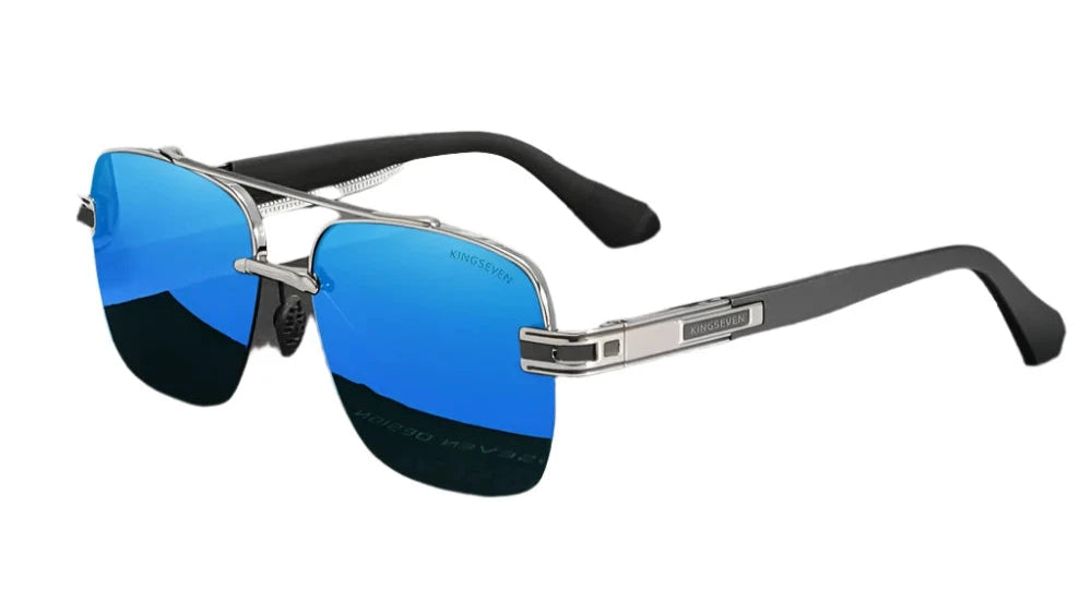 KINGSEVEN 2023 New Design Sunglasses For Men Polarized Gradient Sun glasses Women Men Semi-Rimless Square Retro Eyewear-WAYBIKER