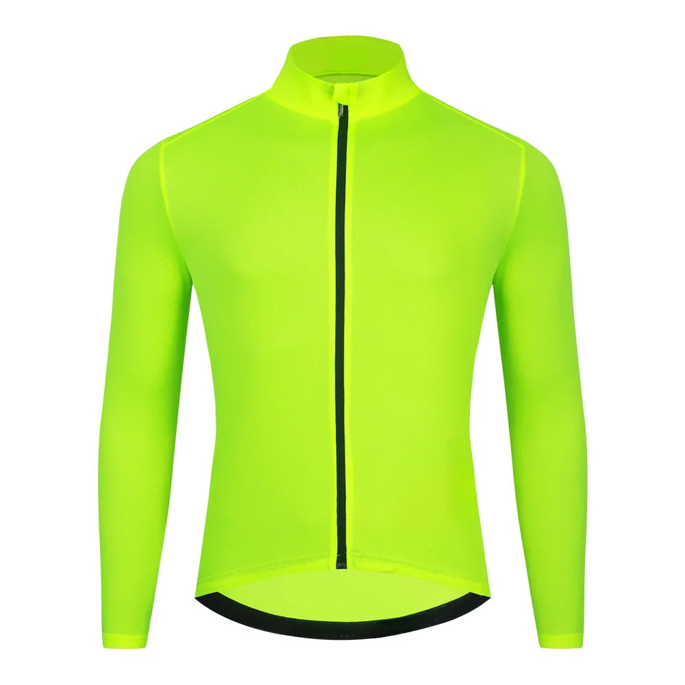 Mesh Breathable Cycling Jersey Long Sleeve MTB Bicycle Cycling Clothing Mountain Bike Sportswear Tops Reflective-WAYBIKER