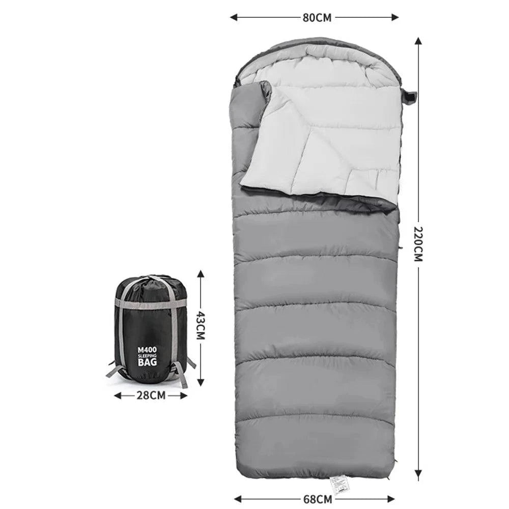 Double Persons Sleeping Bags For Adults Cold Weather 12°C- -18°C Cold-Resistant With Hooded Anti-splashing For Camping-WAYBIKER