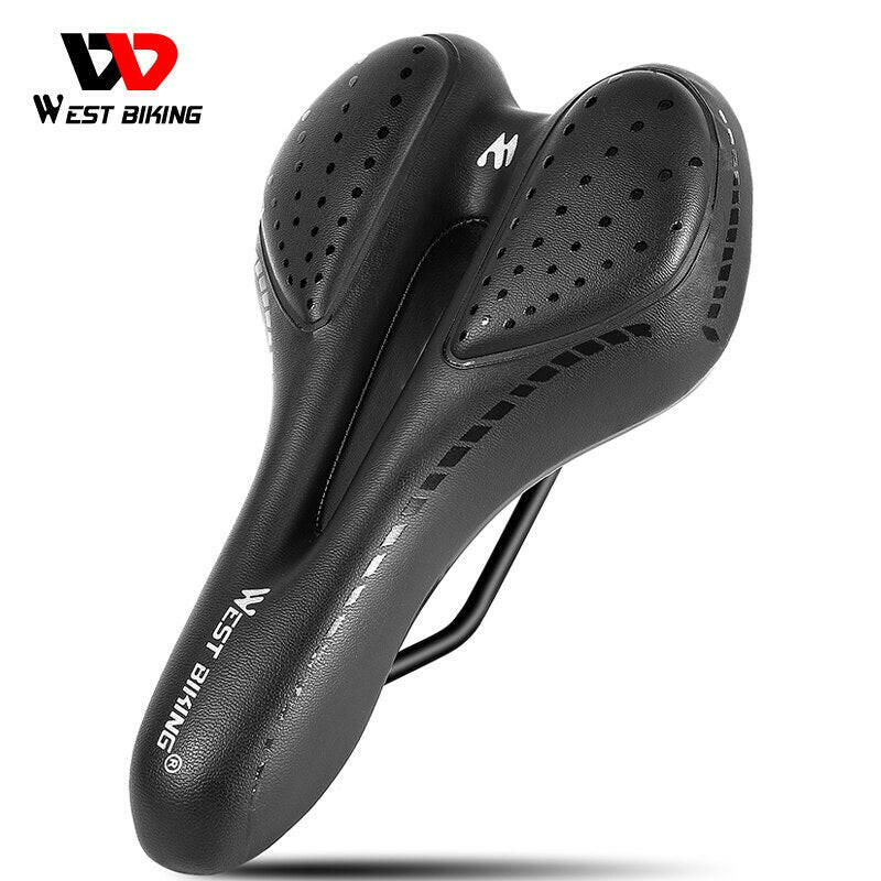 WEST BIKING Bike Saddle MTB Mountain Road Bicycle Seat PU Leather Gel Painless Cycling Cushion BMX Comfortable Shockproof Parts-WAYBIKER