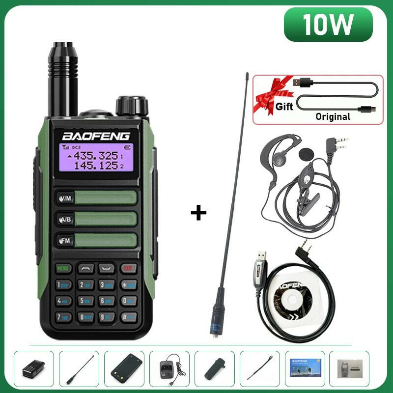 BaoFeng UV-16 Plus Walkie Talkie High Power USB C 10KM Long Range UV-16 Two Way Radio Dual Band Waterproof Transceiver FM Radio-WAYBIKER