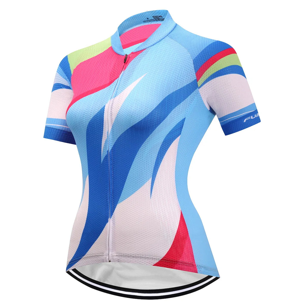 Women's Short Sleeve Cycling Jersey Summer Mountain Bike Outdoor Cycling Clothing Bicycle Clothing Quick-Dry Breathable Clothes-WAYBIKER
