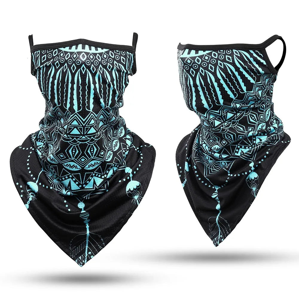 Ice Silk Sports Bandana Masks Triangle Face Covering Cool Ski Mask Cycling Running Hiking Tube Scarf Neck Gaiter Men Women-WAYBIKER